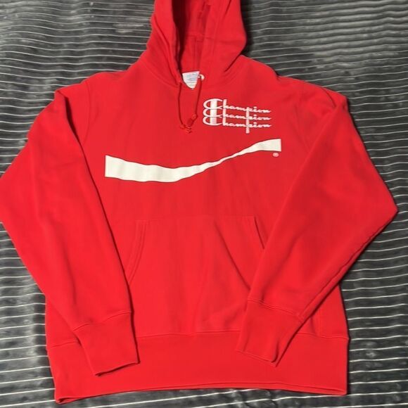 🔥🔥 CHAMPION x COCA-COLA Reverse Weave Thick Heavy HOODIE - Sz L - EXCELLENT - Picture 3 of 11